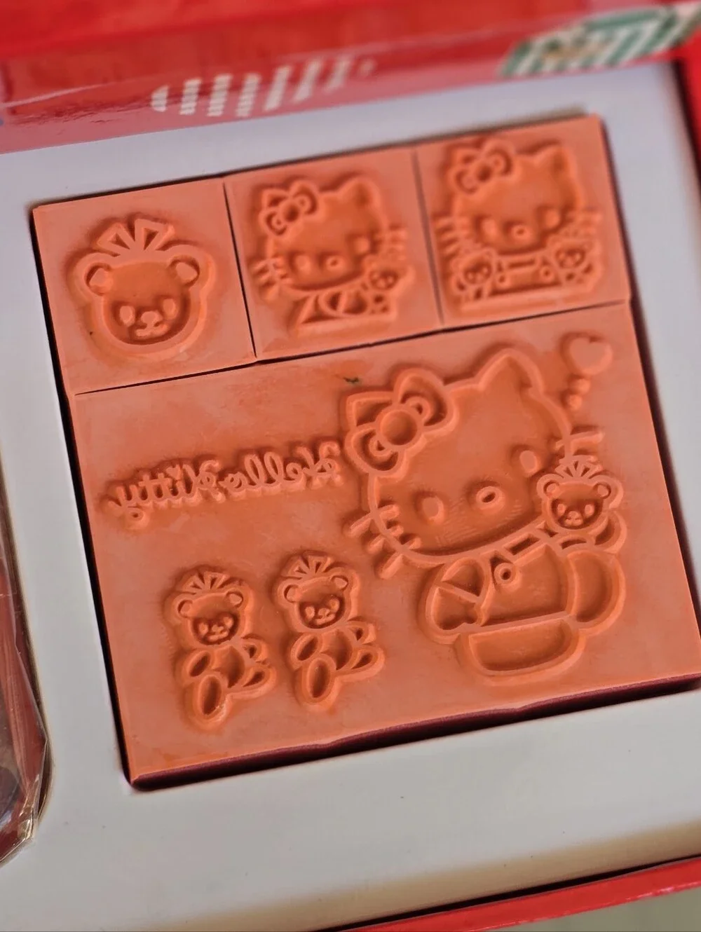 1990's NEW vintage SANRIO Hello Kitty double-tiered stamps, stickers, paper